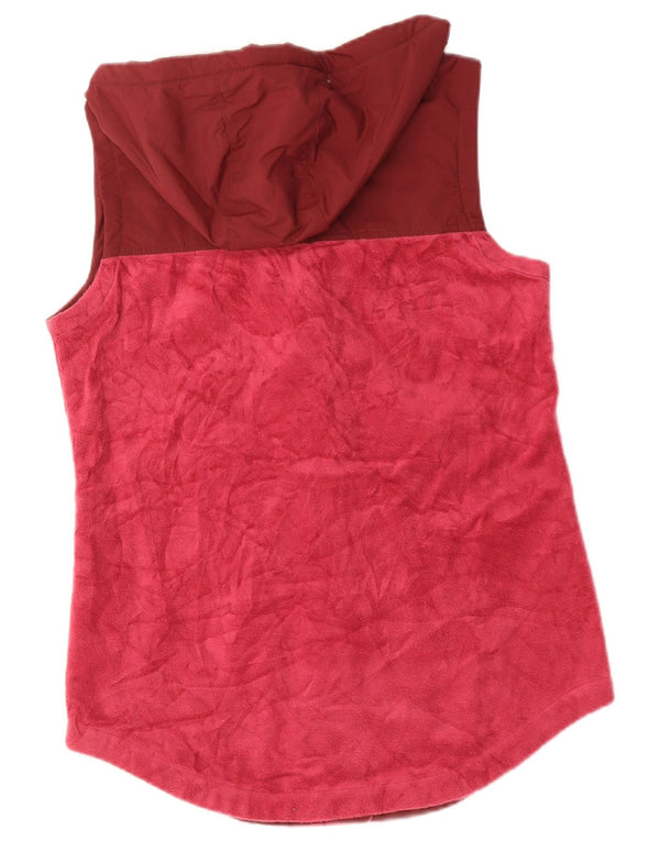 Columbia Gilet polaire à capuche pour femme UK 14 Medium Bordeaux Colourblock