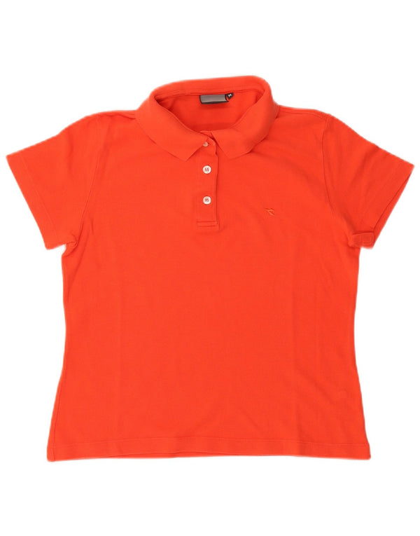 Diadora Polo Femme UK 14 Coton Orange Moyen