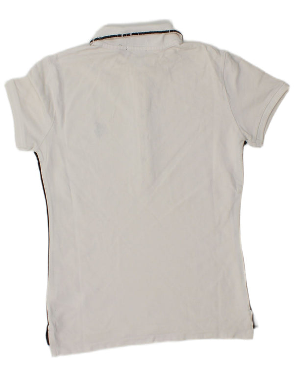 Polo Ralph Lauren Polo Femme UK 10 Petit Coton Colorblock Blanc
