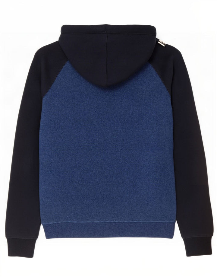 Superdry Pull à capuche zippé en coton color block bleu moyen