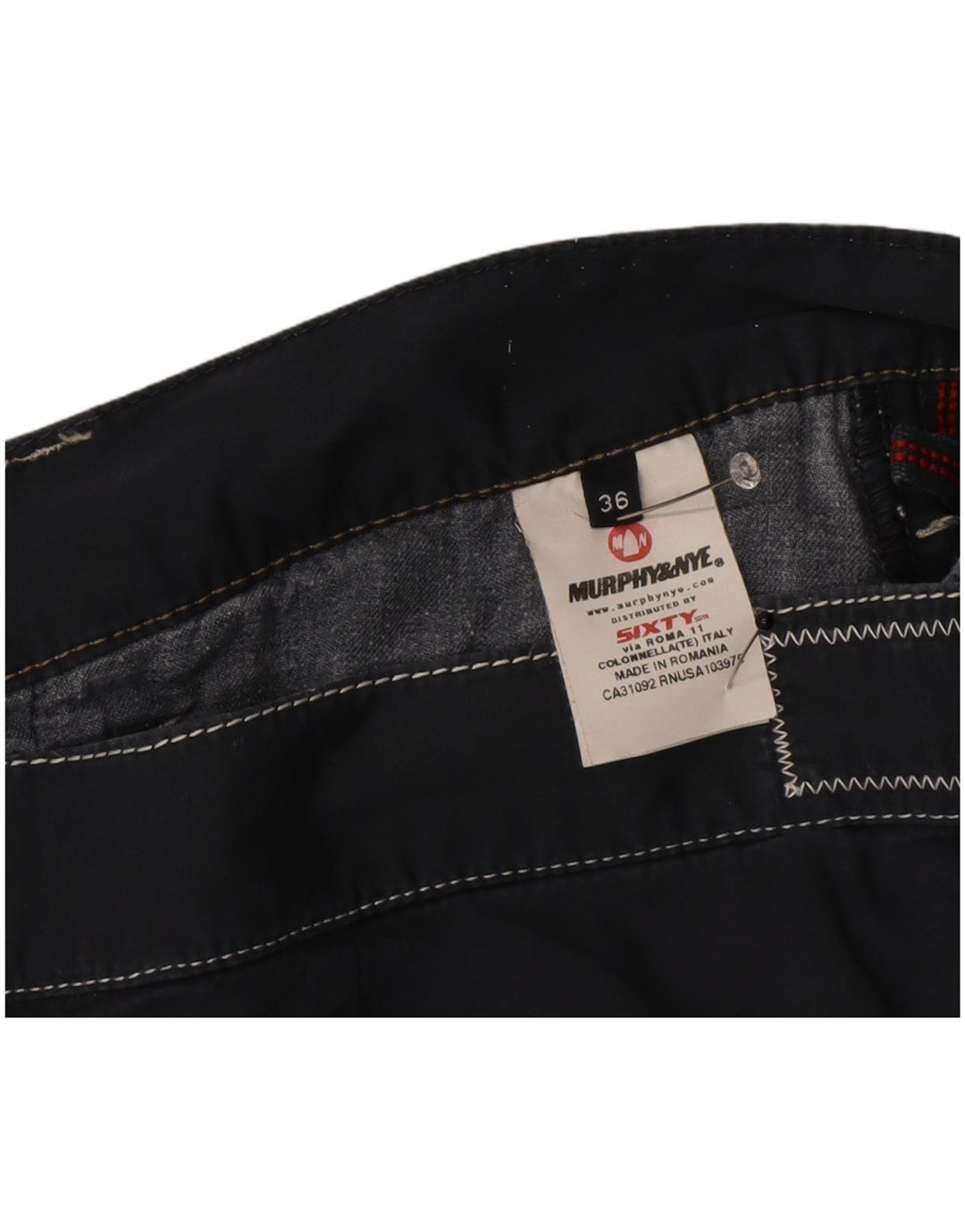 Murphy & Nye Short Chino Homme W36 Large Bleu Marine Coton