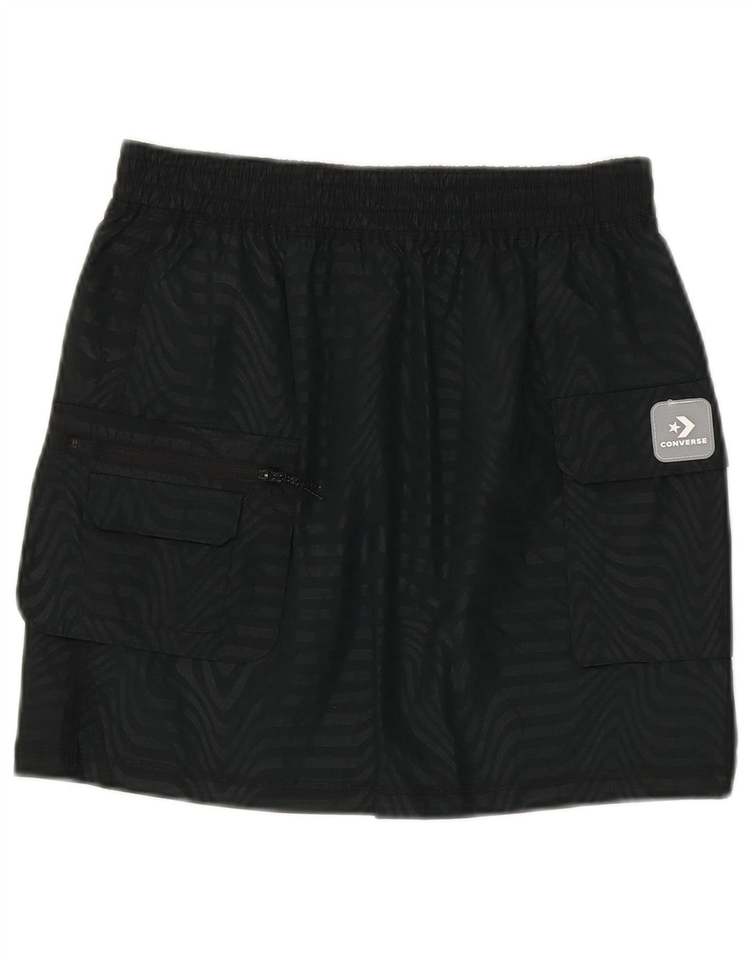 Converse Jupe Cargo Femme Petite W27 Nylon Rayé Noir