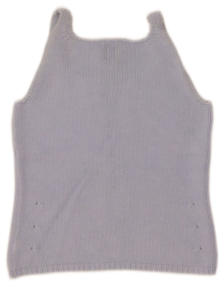 Gap Femmes Crop Knit Cami Top UK 8 Petit Bleu Coton