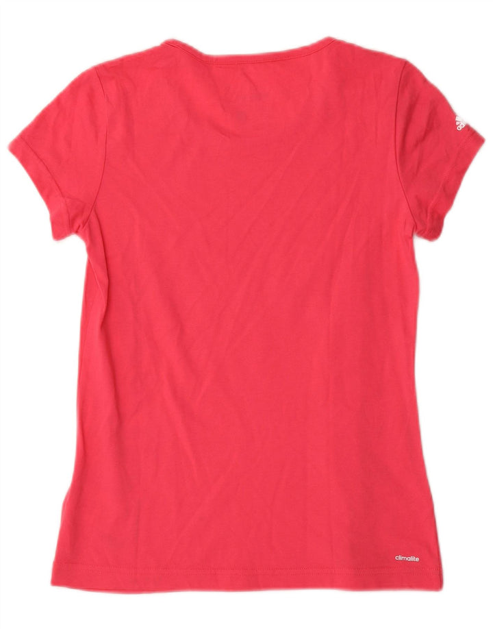 ADIDAS T-Shirt Graphique Climalite Fille 13-14 Ans Rose Coton