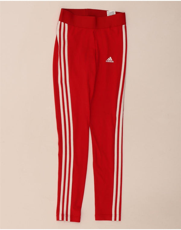 Adidas Legging coupe ajustée pour femme UK 4/6 XS Rouge Coton