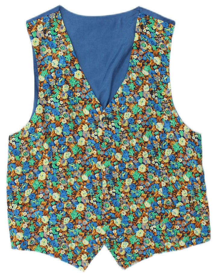 gilet homme vintage petit bleu floral