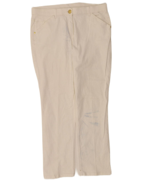 Marks & Spencer Pantalon décontracté fuselé pour femme UK 14 Large W34 L27 Blanc