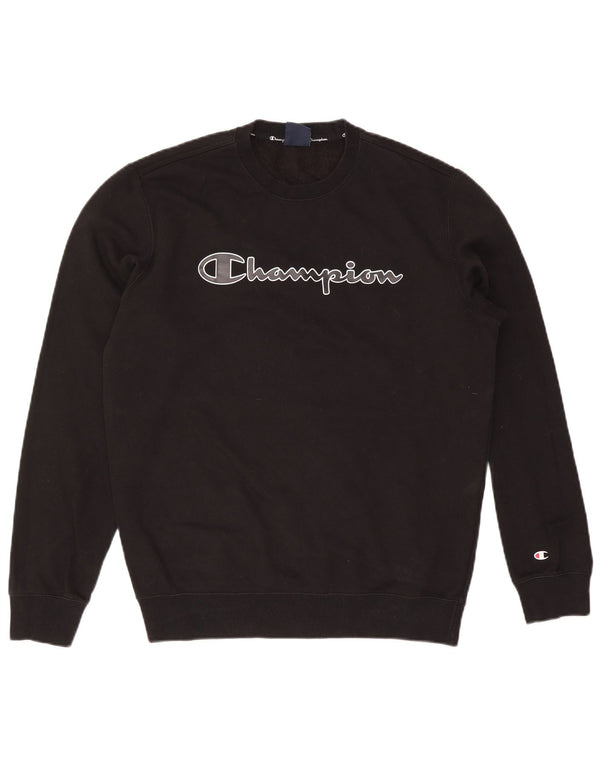 Champion Sweat-shirt graphique pour homme en coton noir Taille L