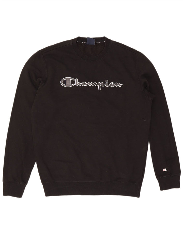 Champion Sweat-shirt graphique pour homme en coton noir Taille L