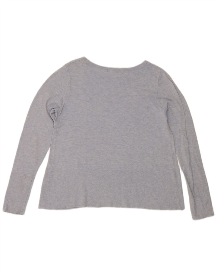 Marks & Spencer Haut à manches longues pour femme UK 12 Bleu moyen Coton