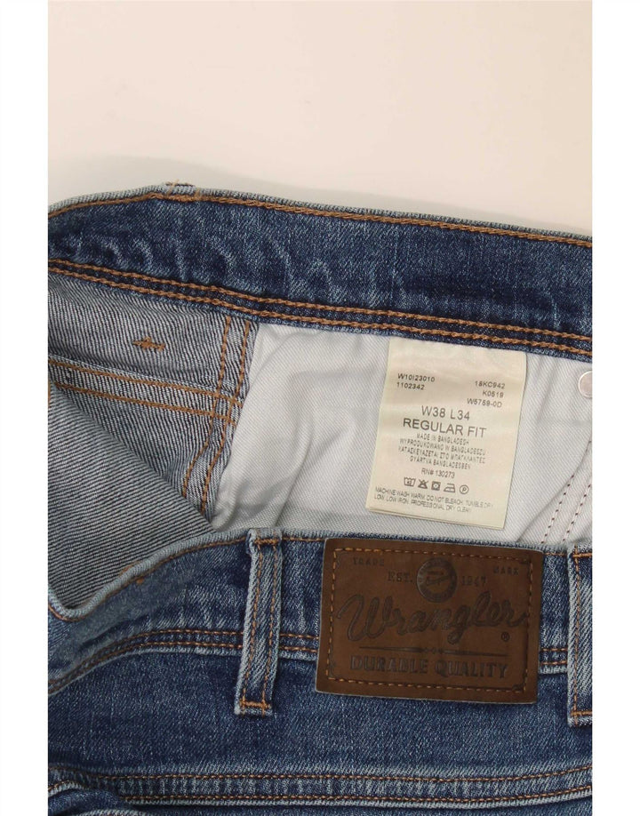 Wrangler Jean droit coupe droite W38 L34 pour homme en coton bleu