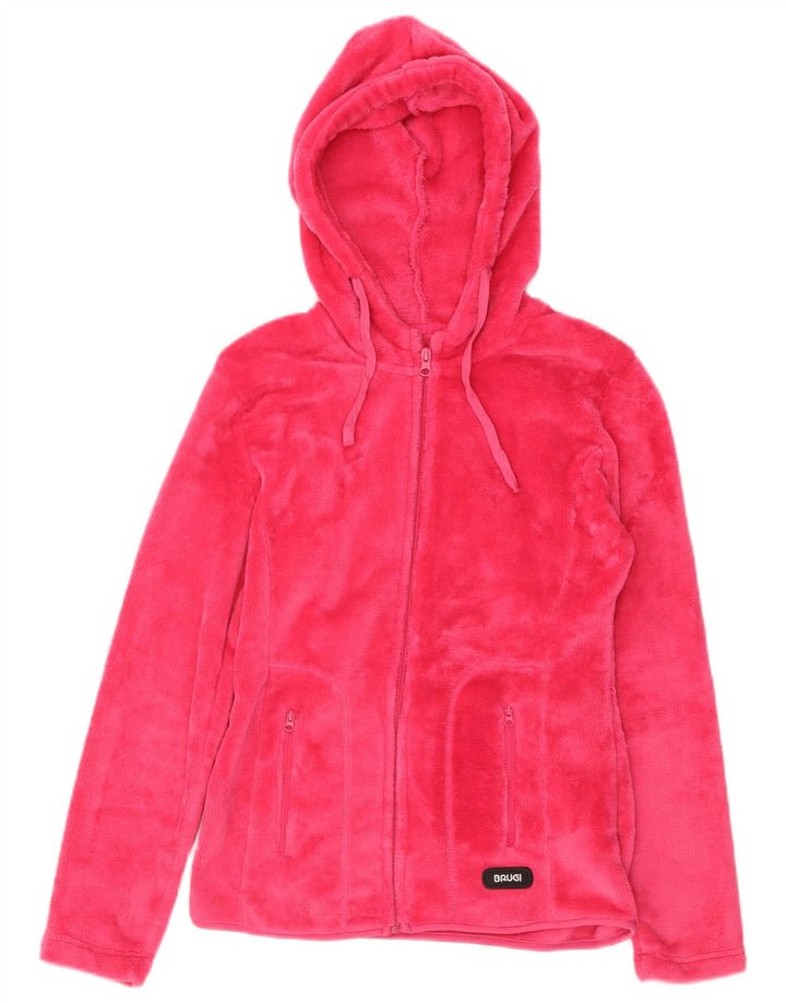 BRUGI Veste polaire à capuche pour femme UK 10 Small Rose Polyester