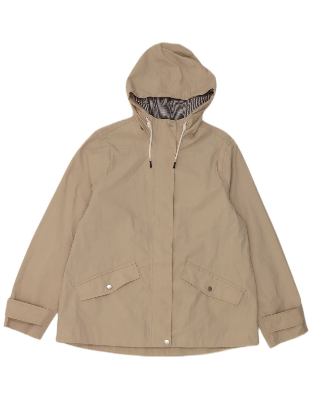 Joules Veste de pluie à capuche coupe régulière pour femme UK 14 Gris moyen Coton