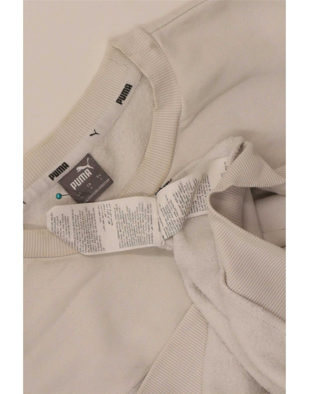 Puma Sweat-shirt graphique pour homme en coton blanc Taille L