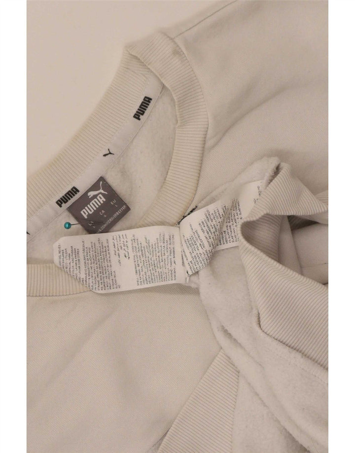 Puma Sweat-shirt graphique pour homme en coton blanc Taille L