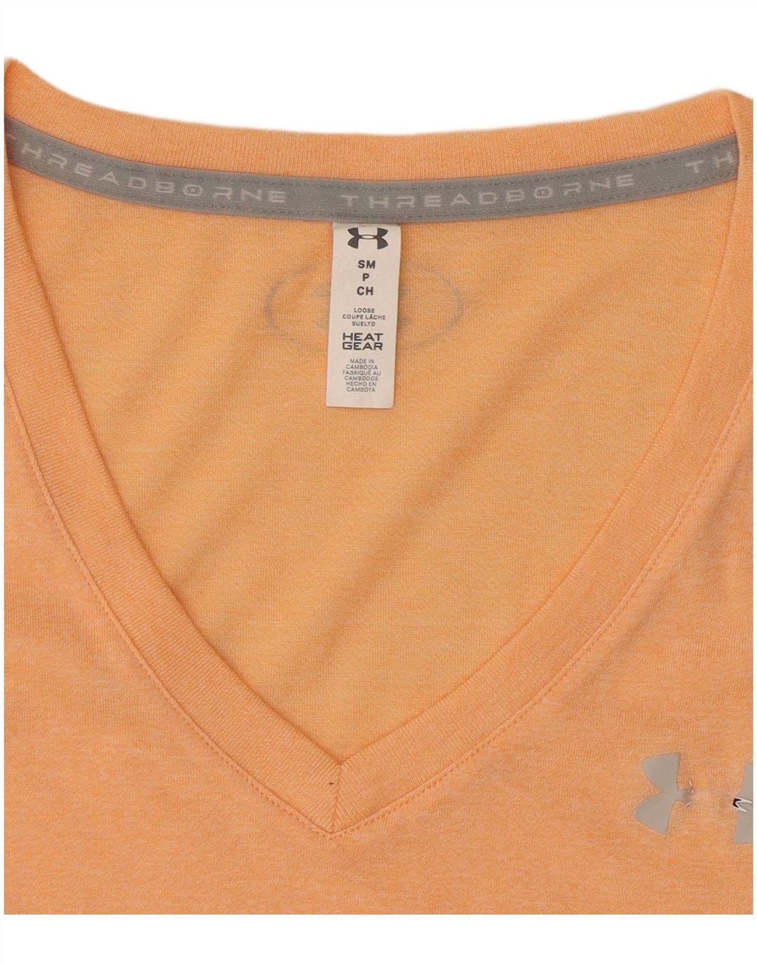Under Armour T-Shirt Femme UK 12 Orange Moyen