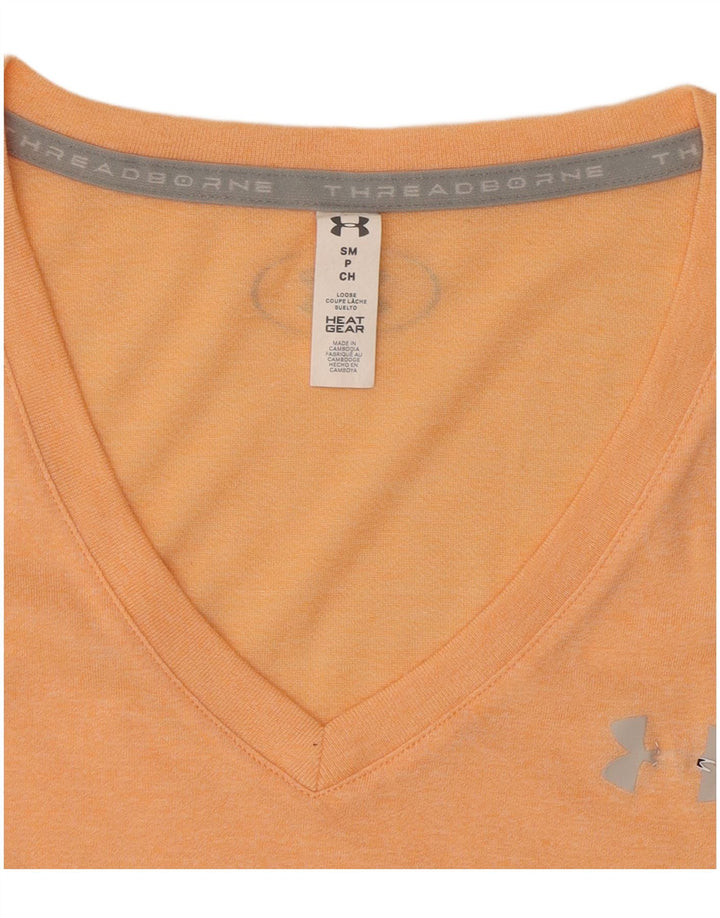 Under Armour T-Shirt Femme UK 12 Orange Moyen