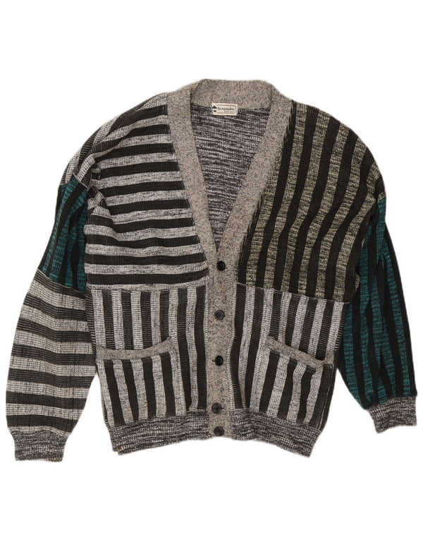 La Squadra Cardigan Homme Pull Large Gris Rayé Coton