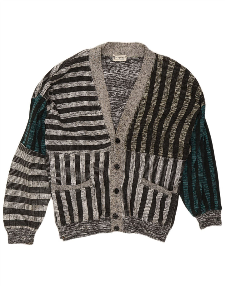 La Squadra Cardigan Homme Pull Large Gris Rayé Coton