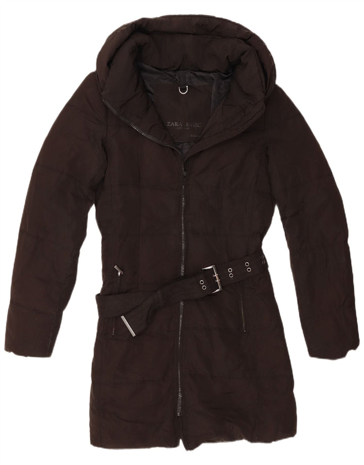 Zara Manteau rembourré pour femme UK 12 Medium Noir Polyester