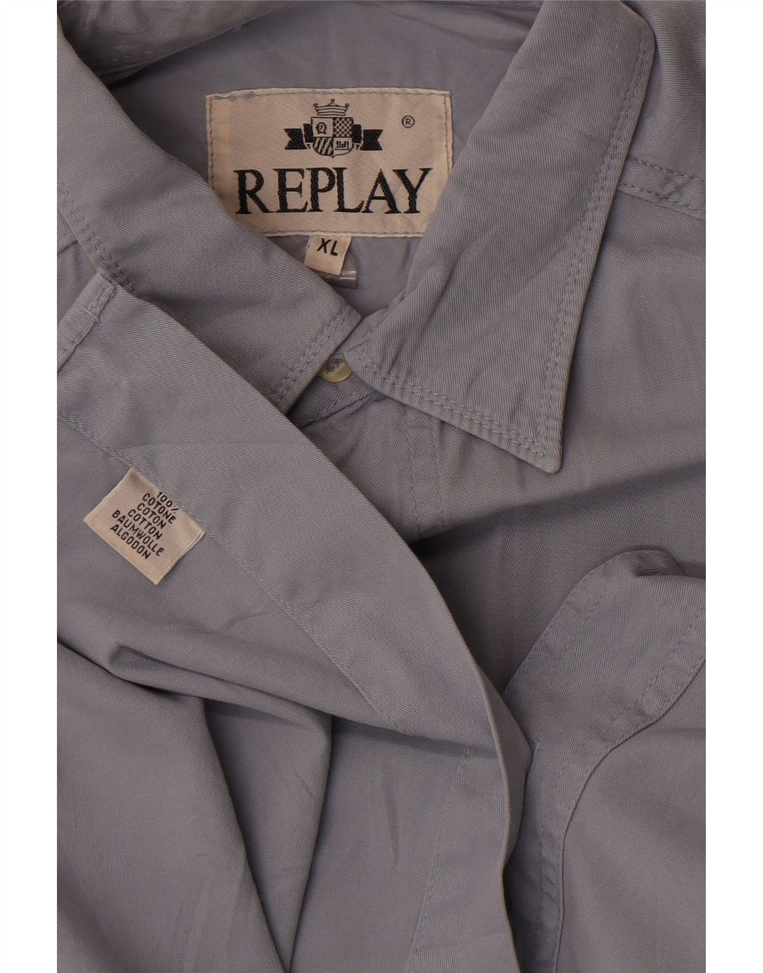 Replay Chemise Homme XL Bleu Coton