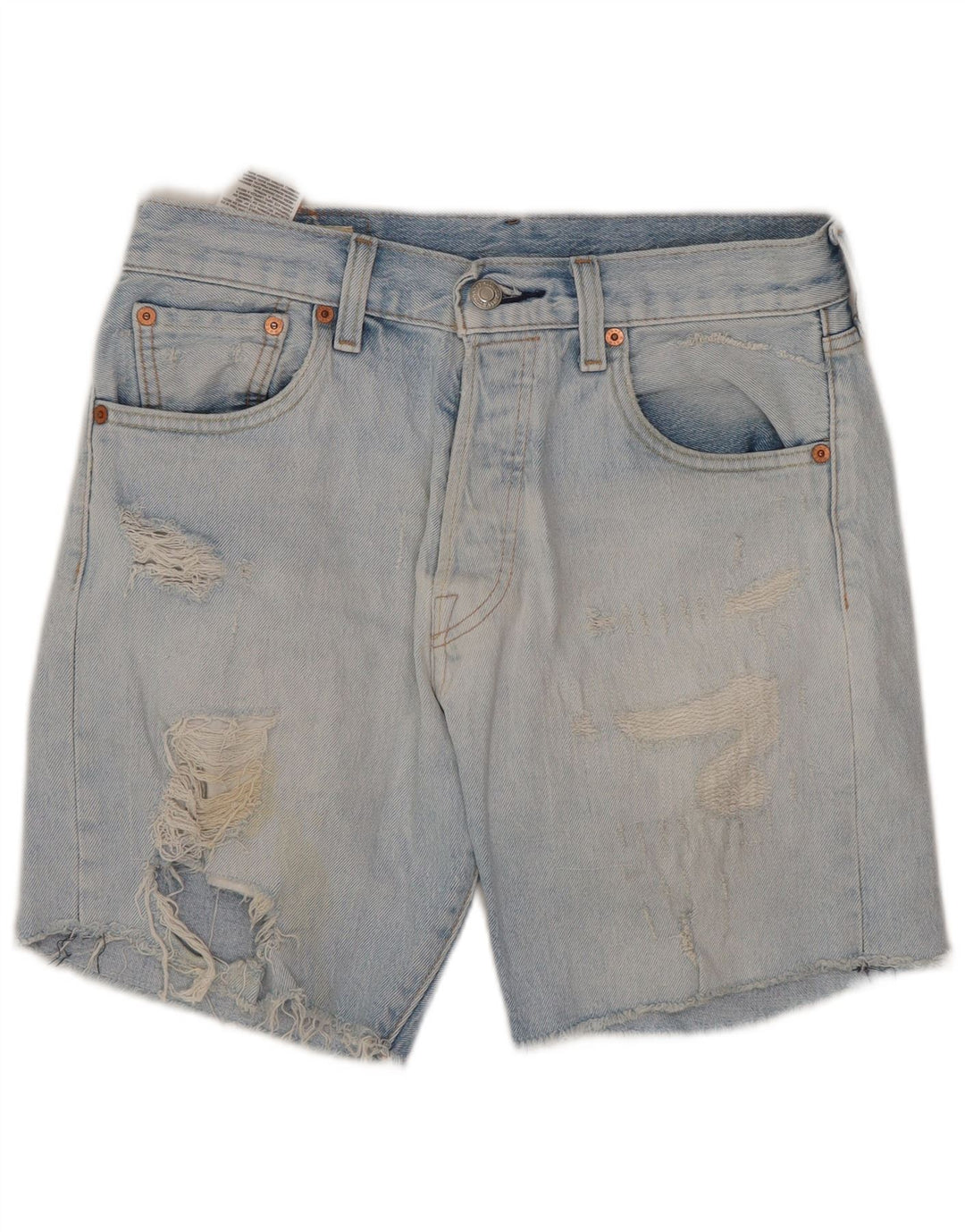 LEVI'S Short 501 taille haute en jean vieilli pour femme W29 Bleu moyen