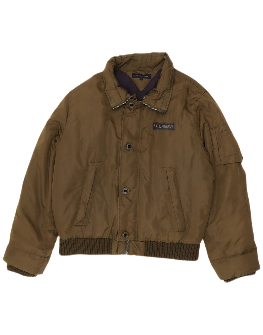 Tommy Hilfiger Veste rembourrée pour homme UK 40 Large Kaki Nylon