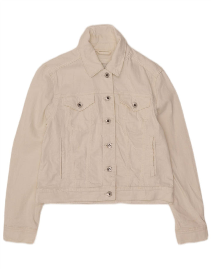Marks & Spencer Veste en jean courte pour femme UK 12 Coton blanc moyen