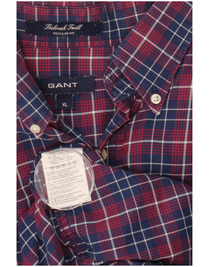 GANT Chemise Regular Fit XL Bleu Marine à Carreaux Coton Homme