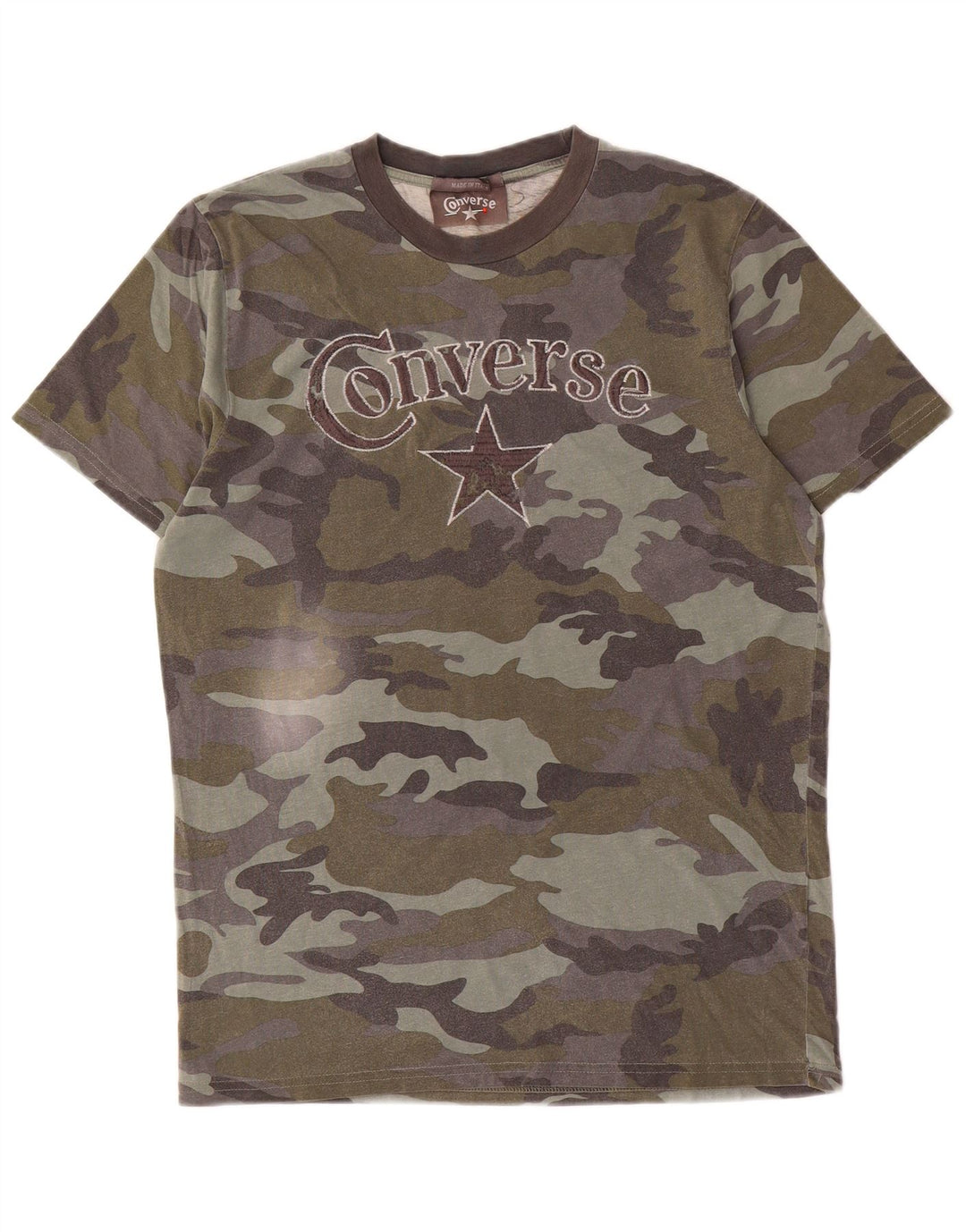 Converse T-Shirt Graphique Homme Kaki Moyen Camouflage