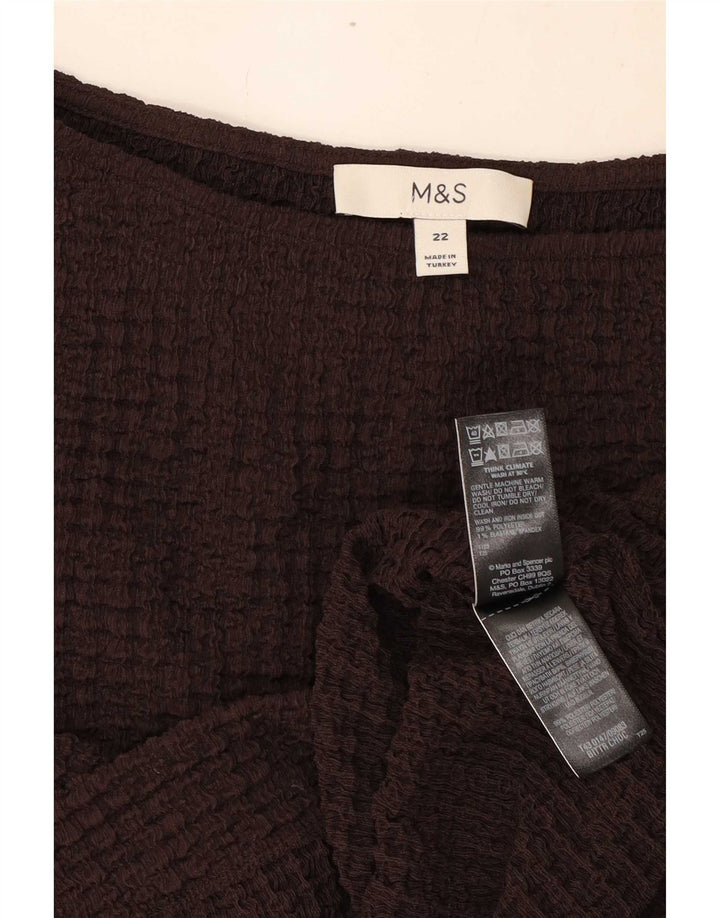 Marks & Spencer Chemisier Femme UK 22 3XL Marron Polyester