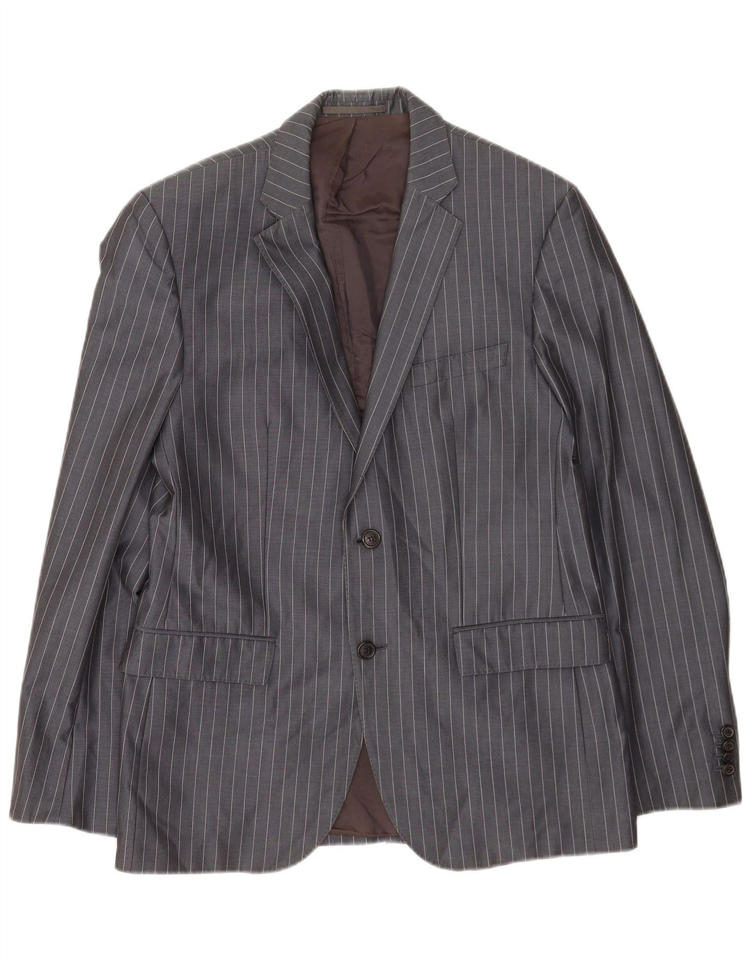 Hugo Boss Veste blazer à 2 boutons pour homme EU 48 Gris moyen à fines rayures