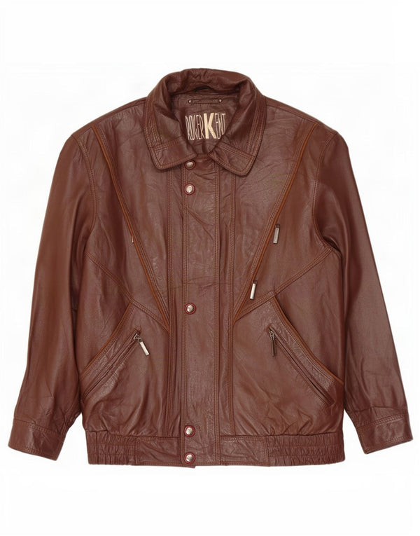 Roger Kent Veste en cuir pour homme UK 40 Large Marron