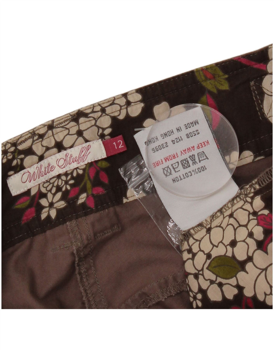 Bermuda Chino White Stuff Femme UK 12 Medium W32 Coton Marron