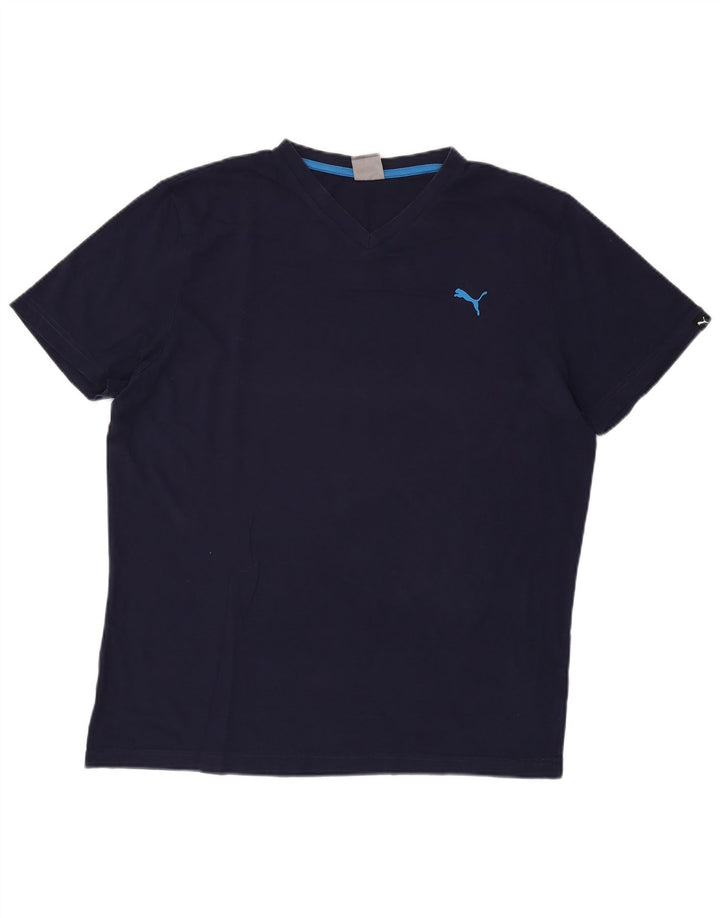 PUMA T-Shirt Homme Top XL Bleu Marine Coton