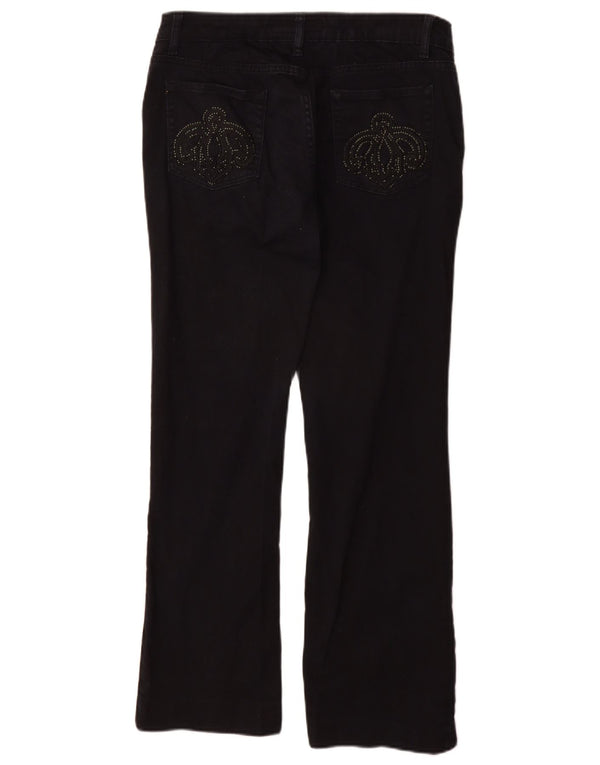 Zara Pantalon décontracté droit pour femme EU 44 XL W34 L29 Bleu marine Coton