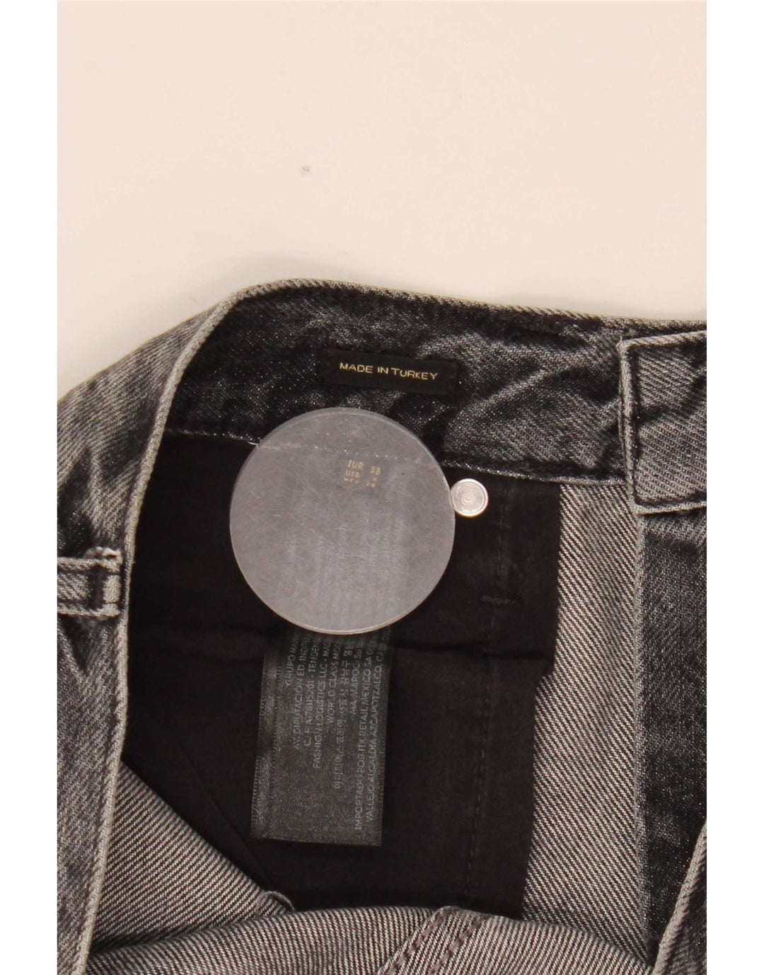 Massimo Dutti Jean ample pour femme EU 38 Small W28 L30 Gris Coton