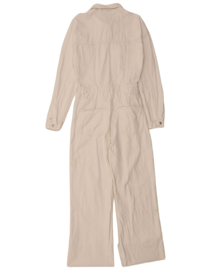 Zara Combinaison en jean pour femme UK 14 Grand coton blanc