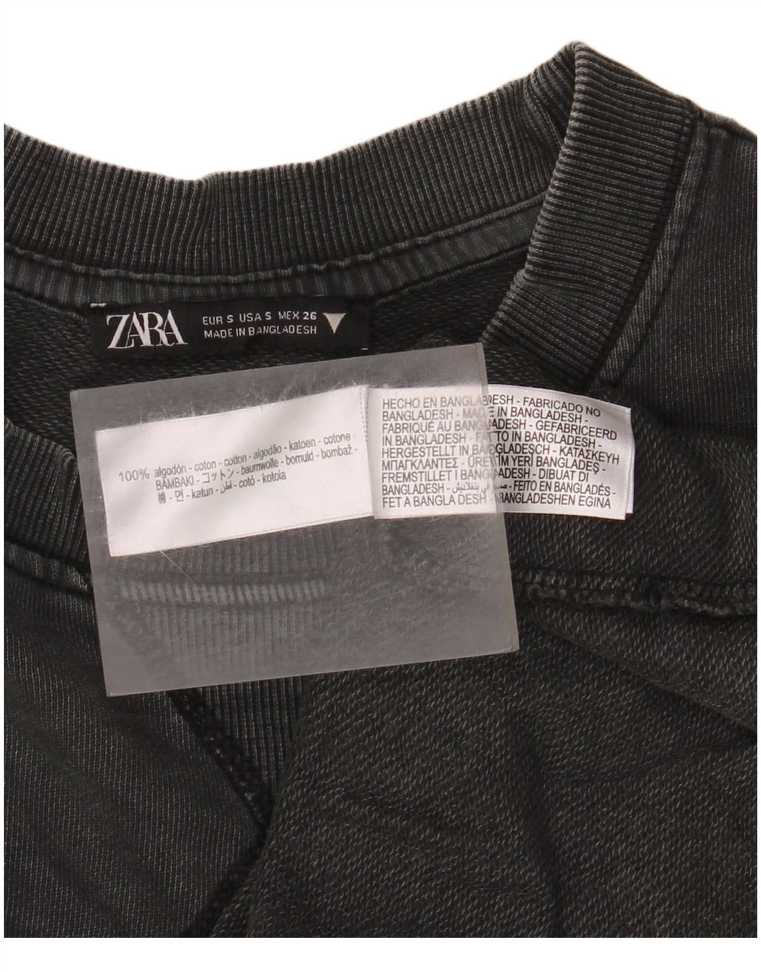 Zara T-shirt surdimensionné pour femme UK 10 Petit coton gris