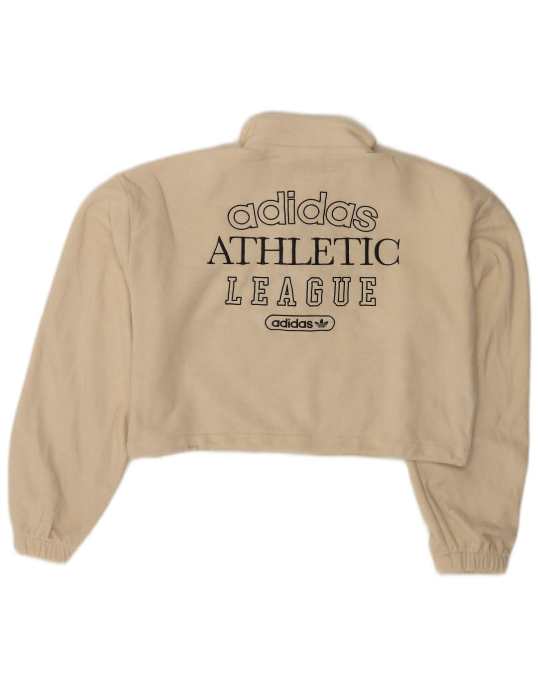 ADIDAS Pull polaire surdimensionné à col zippé pour femme UK 10 Petit Beige