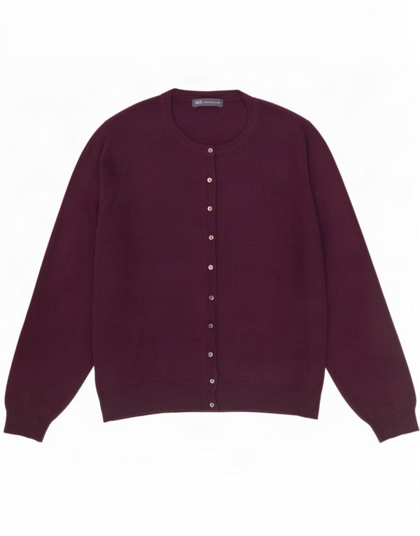 Marks & Spencer Pull Cardigan Femme UK 20 2XL Violet Viscose