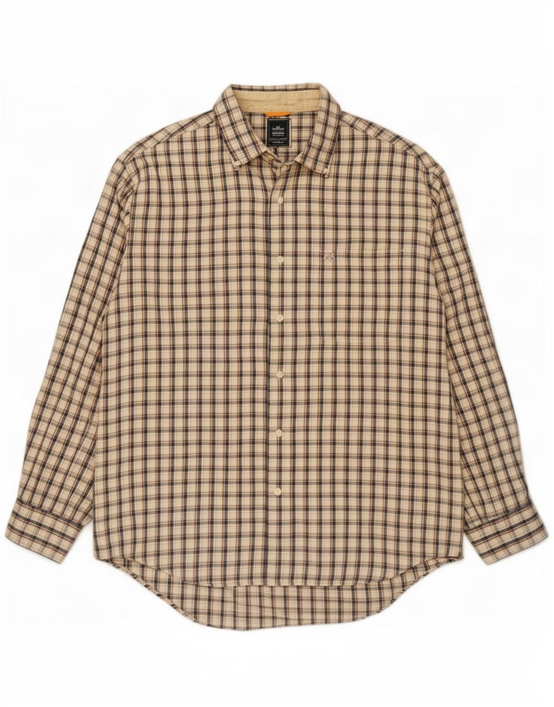 Timberland Chemise Homme Grand Carreau Beige Coton