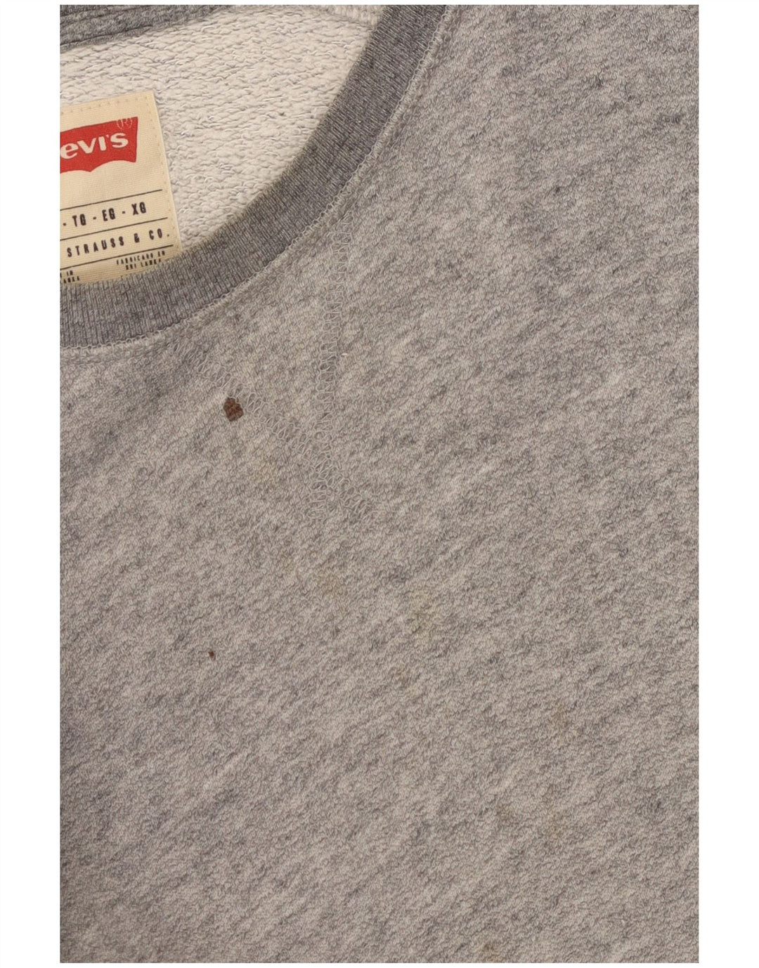 Levi's Sweatshirt Jumper XL Homme Gris Moucheté Coton