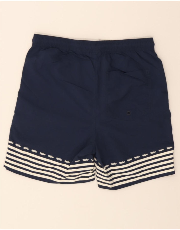 MOSSIMO Boys Swimming Shorts 13-14 Years  Navy Blue Striped Nylon Vintage Mossimo and Second-Hand Mossimo from Messina Hembry 