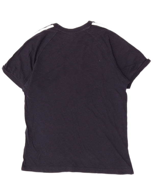 Adidas T-shirt régulier à manches courtes pour hommes en coton bleu marine moyen