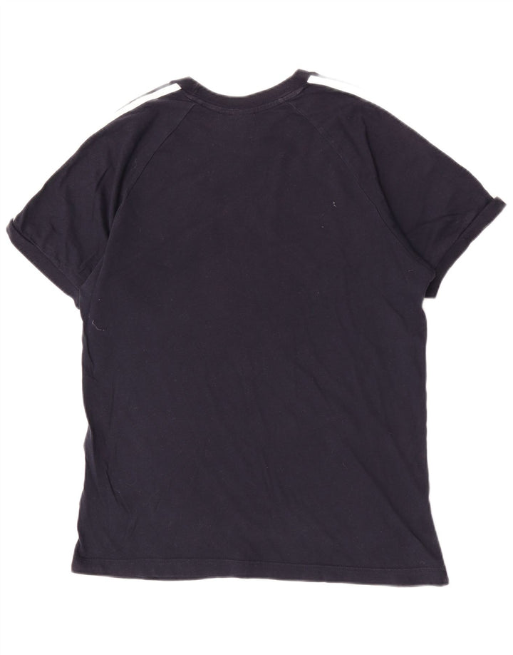 Adidas T-shirt régulier à manches courtes pour hommes en coton bleu marine moyen