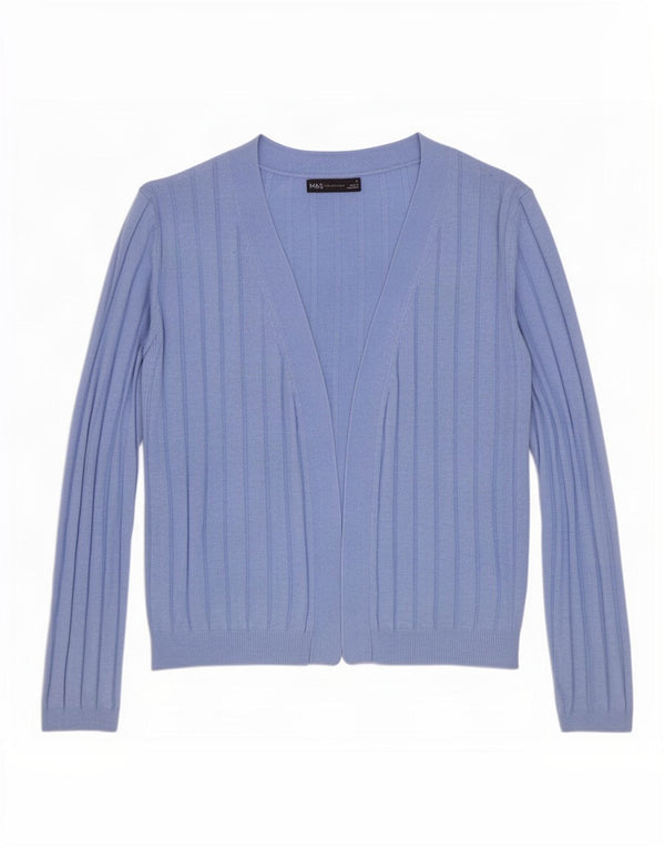 Marks & Spencer Pull cardigan ouvert surdimensionné pour femme UK 10 Petit Bleu