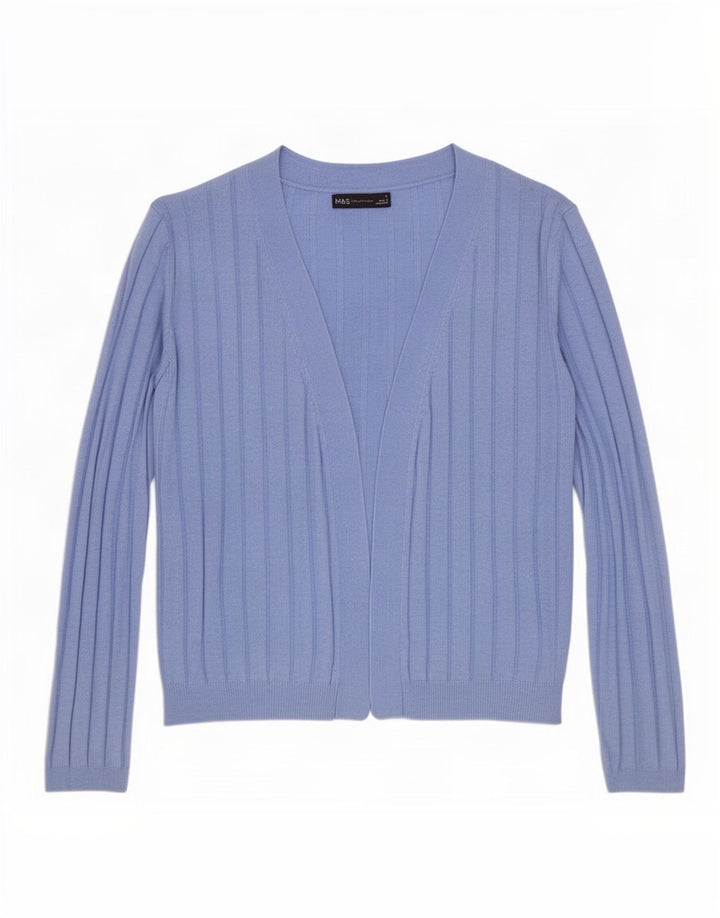 Marks & Spencer Pull cardigan ouvert surdimensionné pour femme UK 10 Petit Bleu