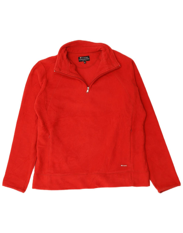 Champion Pull polaire à col zippé pour femme UK 18 XL Rouge Polyester