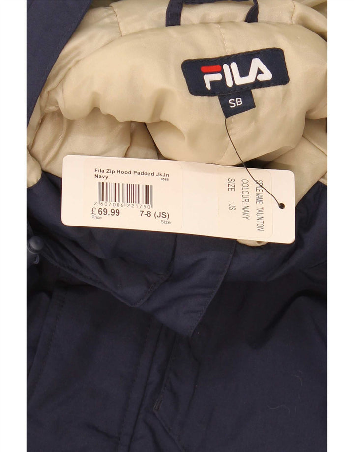 Fila Veste matelassée à capuche pour garçon 7-8 ans Small Bleu marine Colourblock